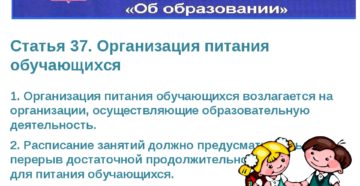 Закон об образовании организации питания Закон об образовании организации питания