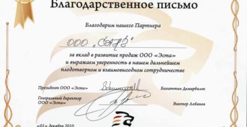 Благодарственное письмо за сотрудничество шаблон