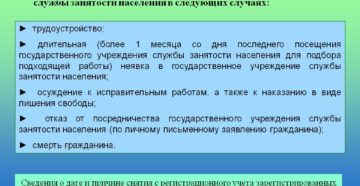 Сняли с учета в службе занятости