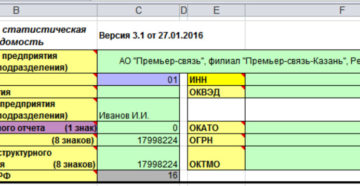 Код типа предприятия для статистики школа