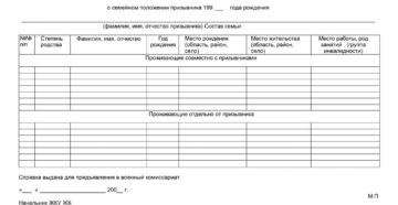 Как заполнять справку о семье призывника Как заполнять справку о семье призывника