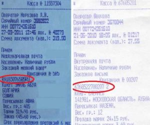 Пишут ли на почтовом чеке трек номер