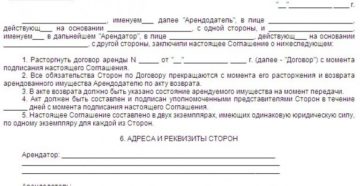 Досрочное расторжение договора аренды нежилого помещения по гк рф