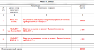 Как заполнять книгу доходов на патенте пример