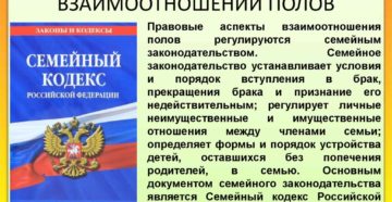 Правовые основы взаимоотношения полов брак и семья культура брачных отношений