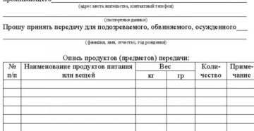 Заявление на передачу в сизо 4 медикаментов