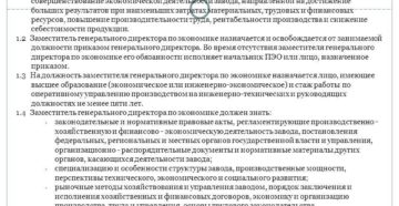Должностная инструкция советник по экономике