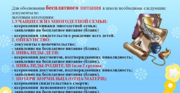 Кто относится к льготной категории детей по питанию в школе